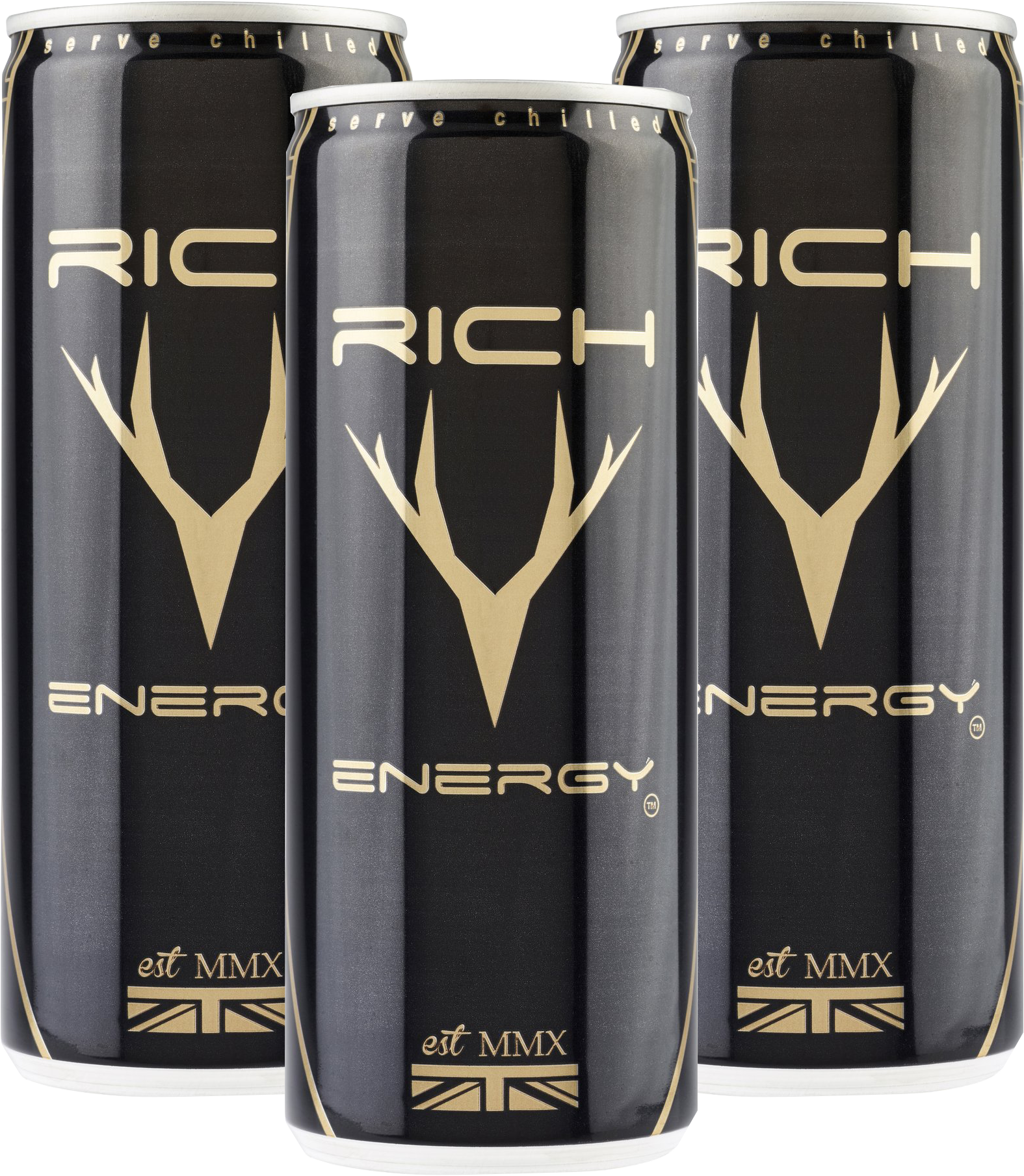 Rich Energy Drink Cans PNG Image