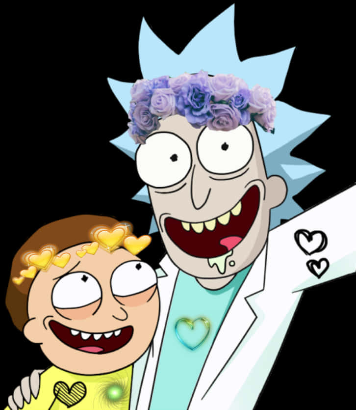 Rickand Morty Love Filter PNG Image