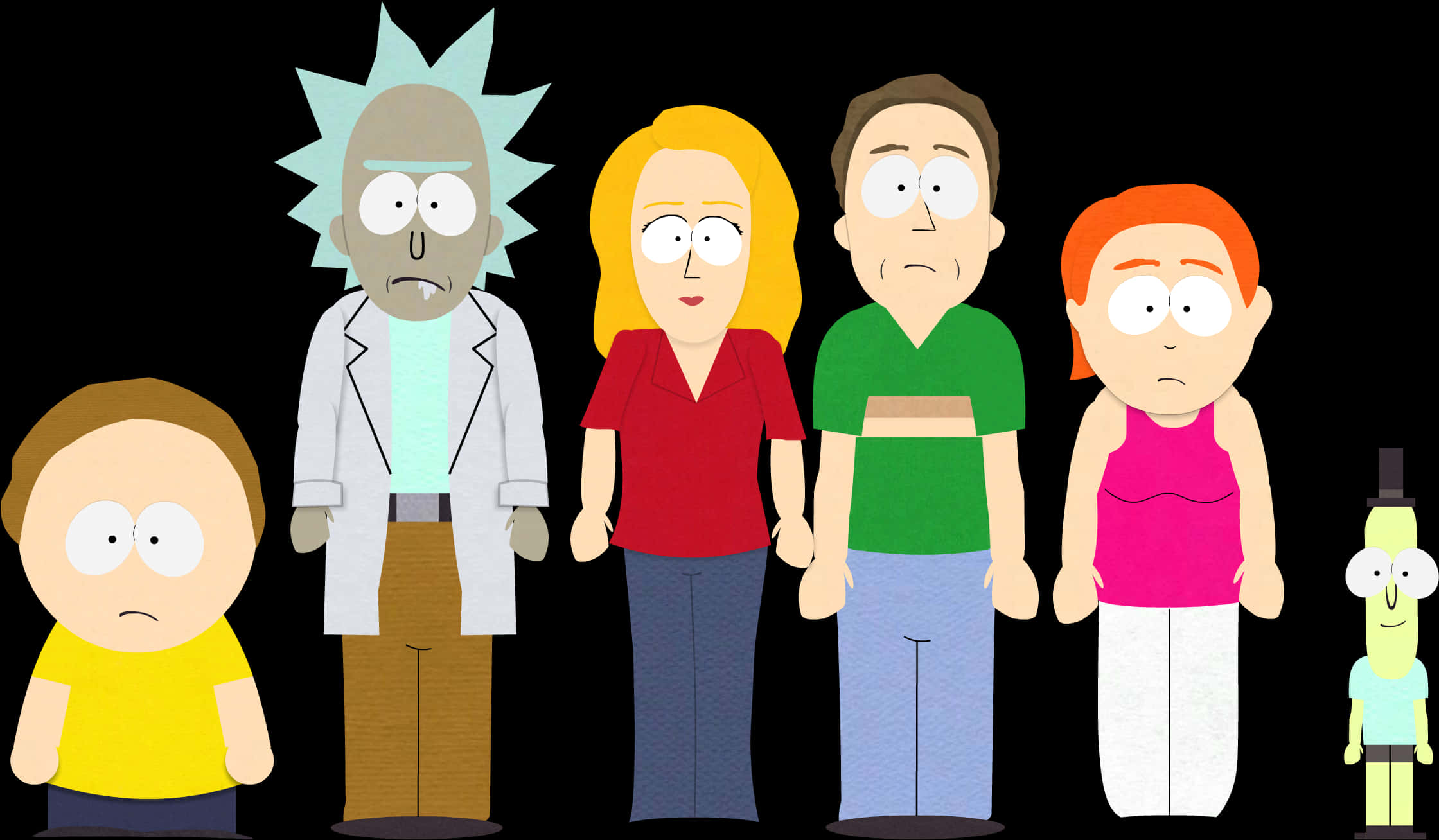 Rickand Morty South Park Style PNG Image