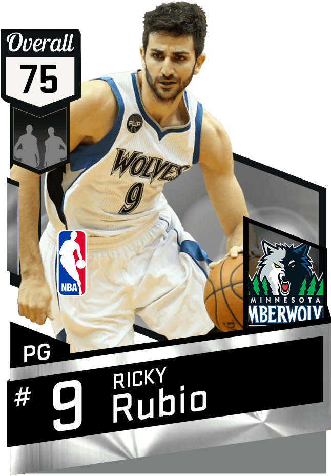 Ricky Rubio Minnesota Timberwolves Card PNG Image