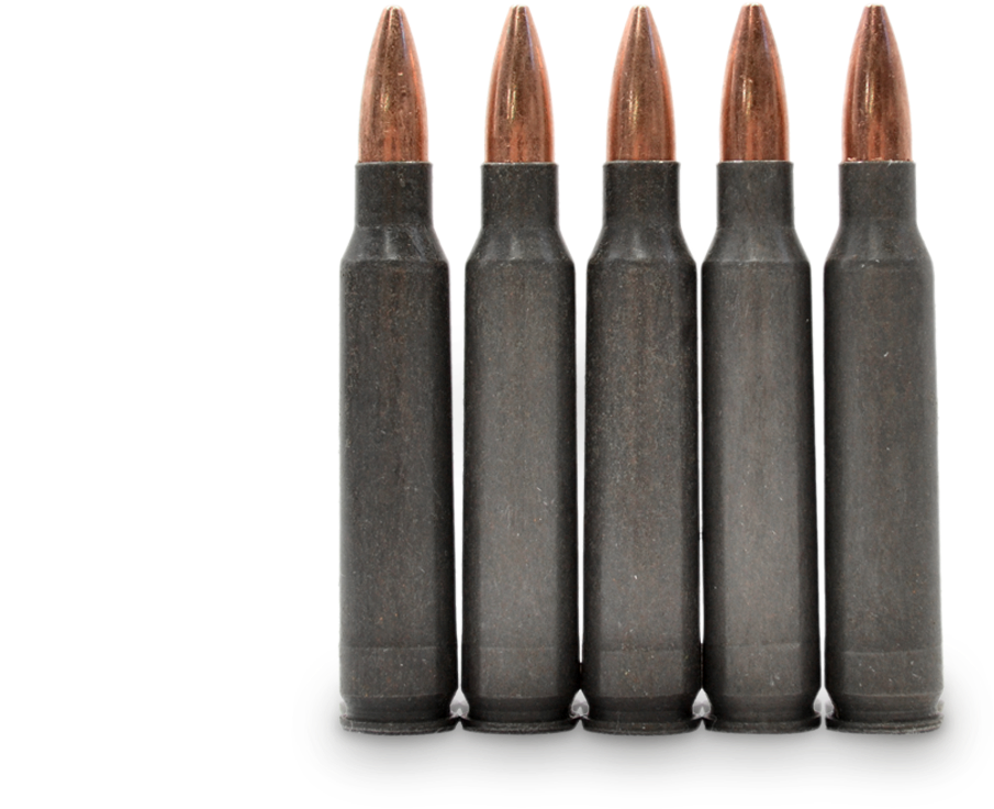 Rifle Ammunition Lineup PNG Image