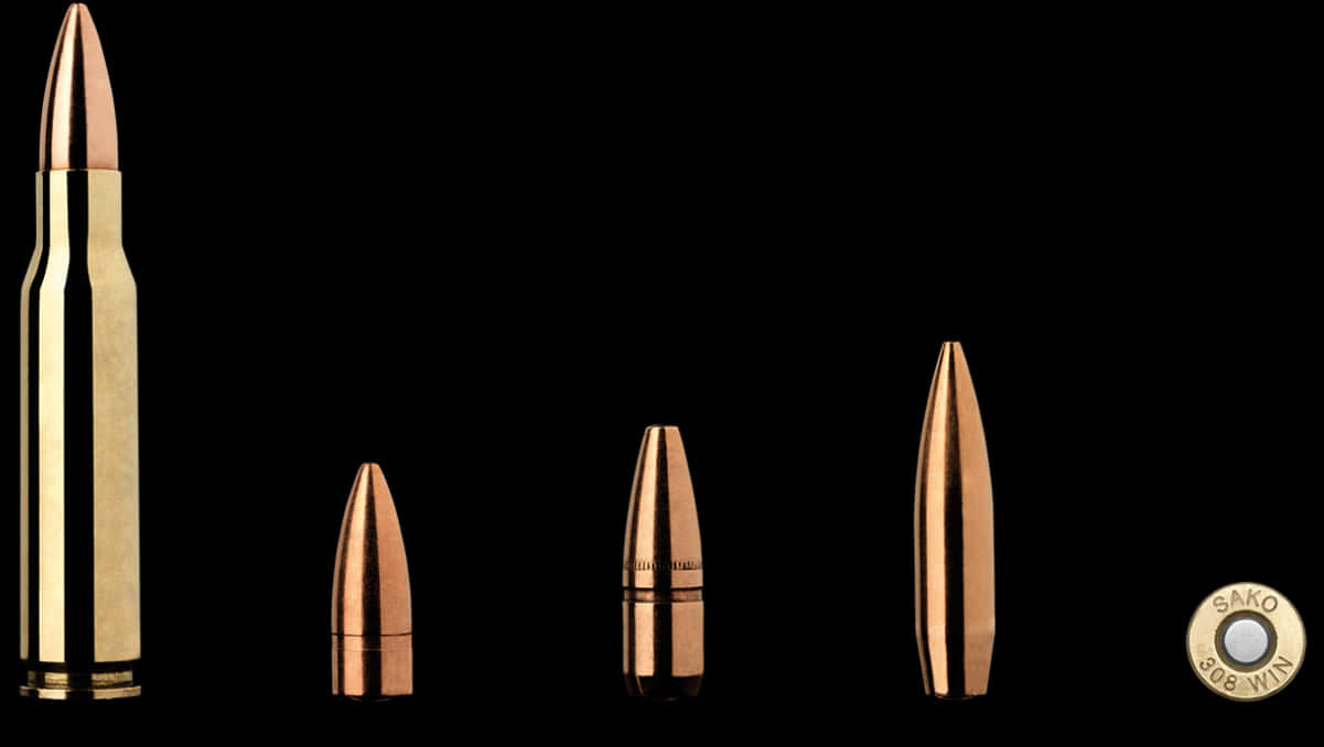 Rifle Cartridge Disassembly Components PNG Image