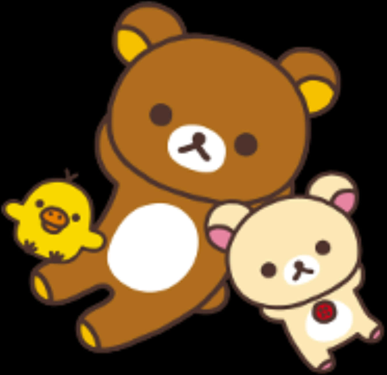 Rilakkumaand Friends Cartoon PNG Image