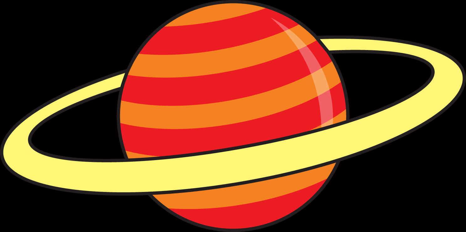 Ringed Planet Graphic Illustration PNG Image