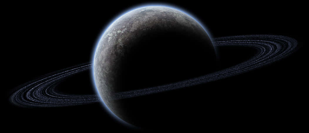 Ringed Planet In Space PNG Image