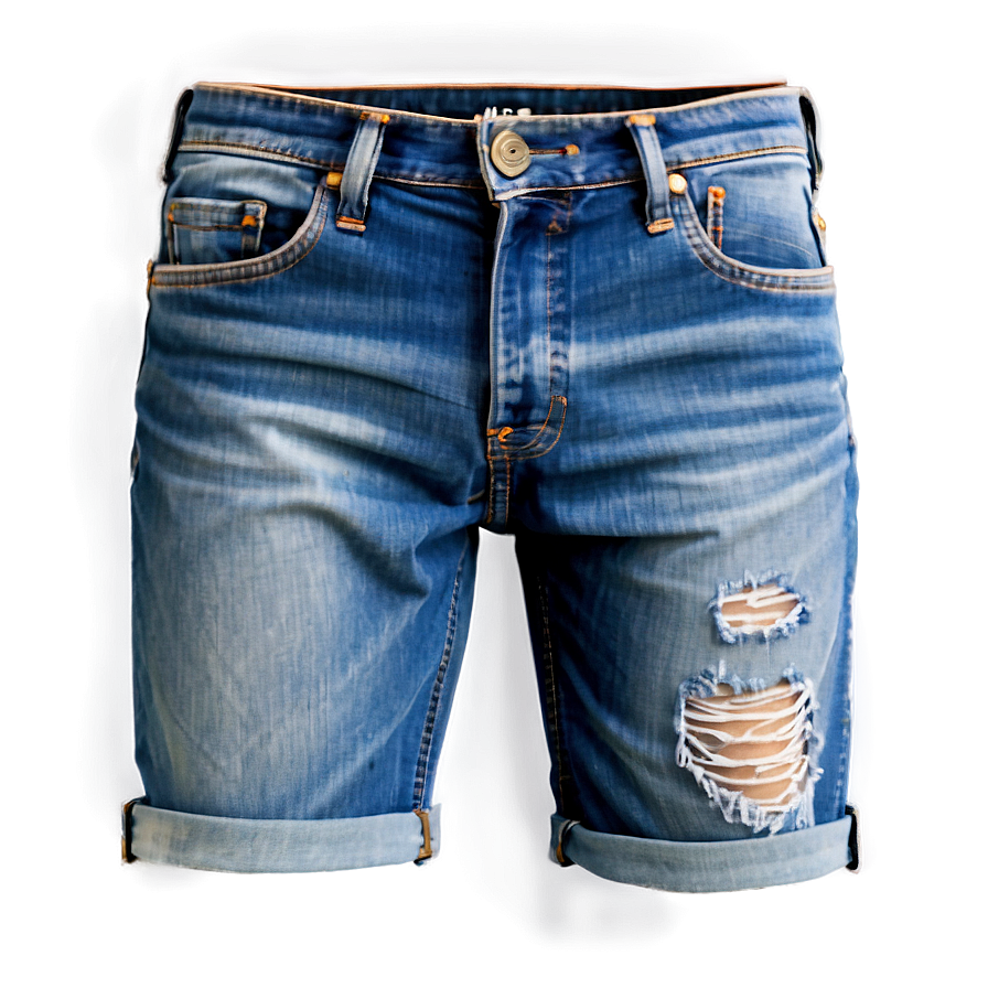 Ripped Denim Jorts Png Mpm PNG Image