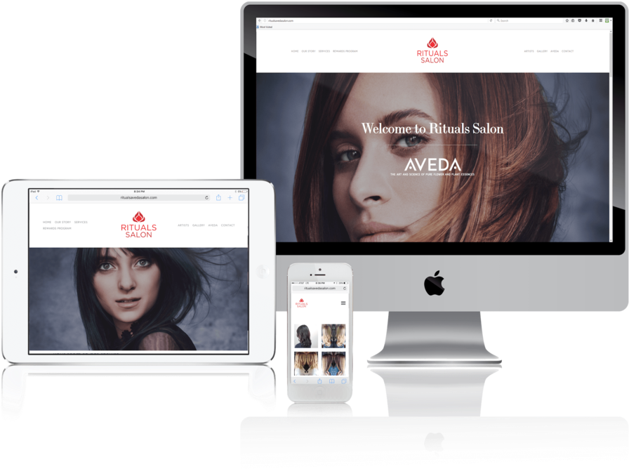 Rituals Salon Responsive Website Mockup PNG Image