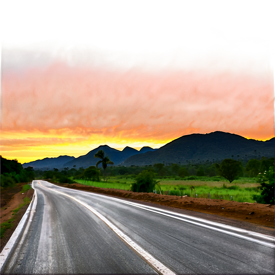 Road At Sunrise Png Hch PNG Image