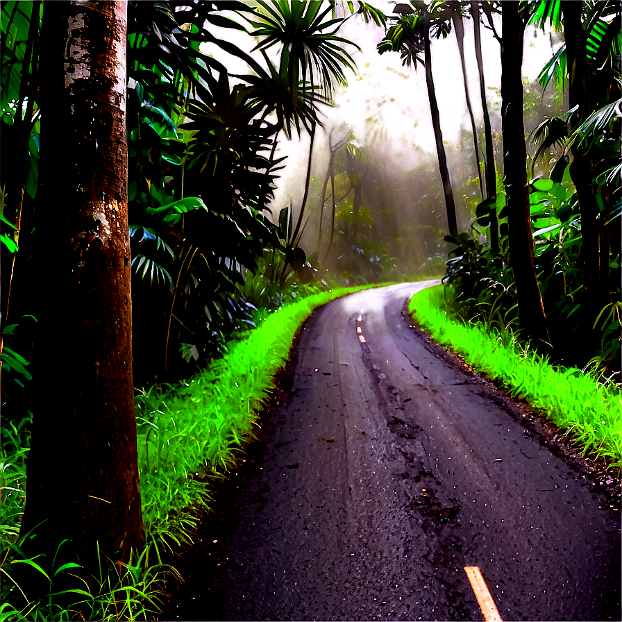 Road In Rainforest Png Han PNG Image