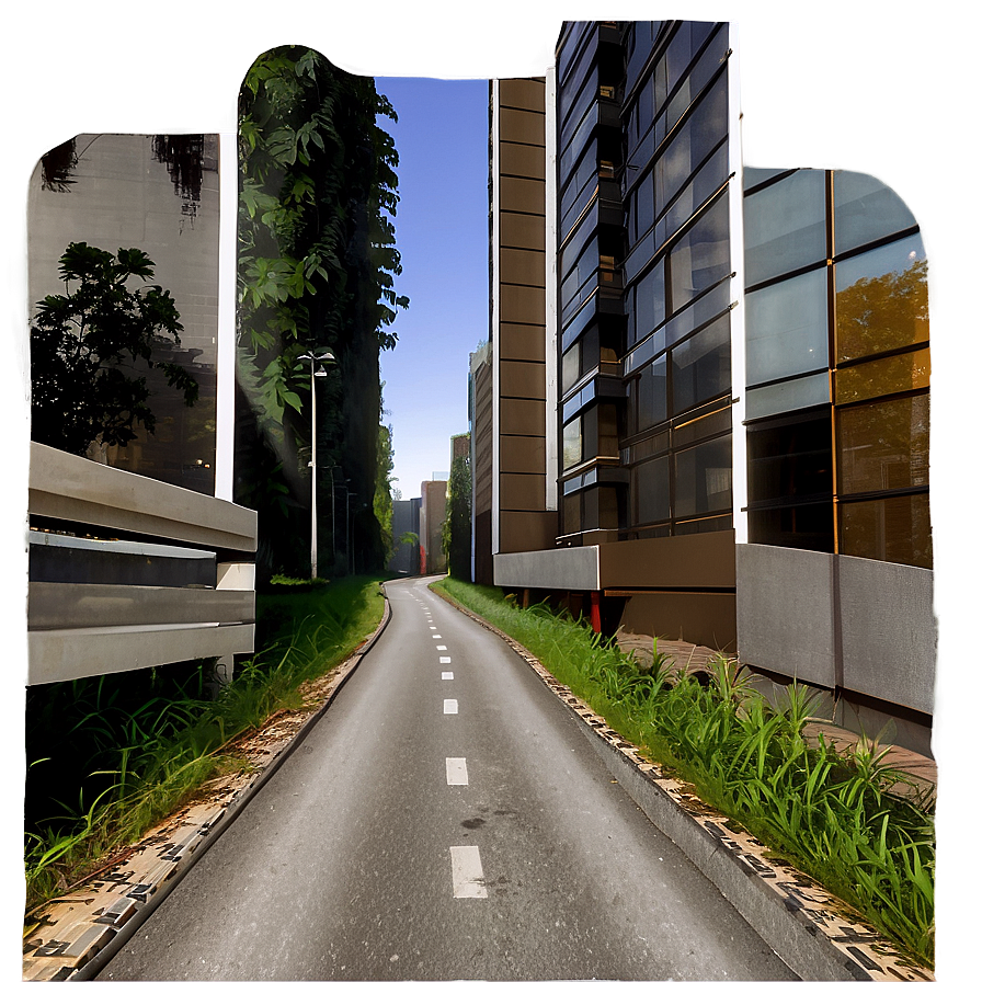 Road With Footpath Png Ura PNG Image