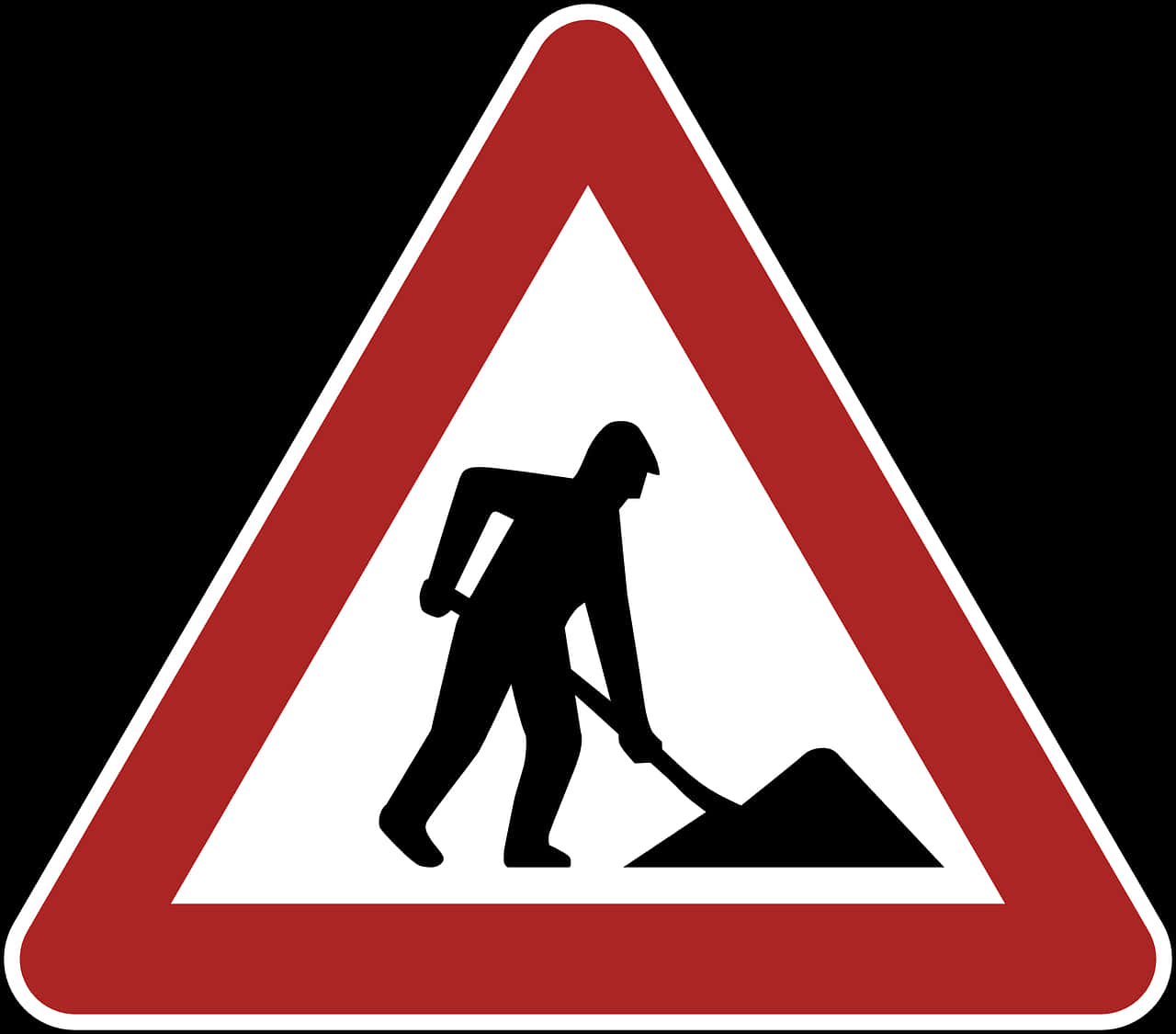 Roadwork Sign Warning Triangle PNG Image