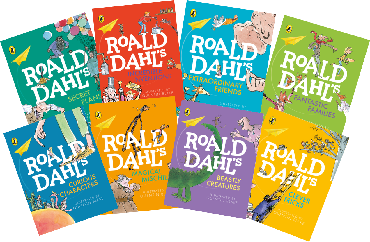 Roald Dahl Book Covers Collection PNG Image