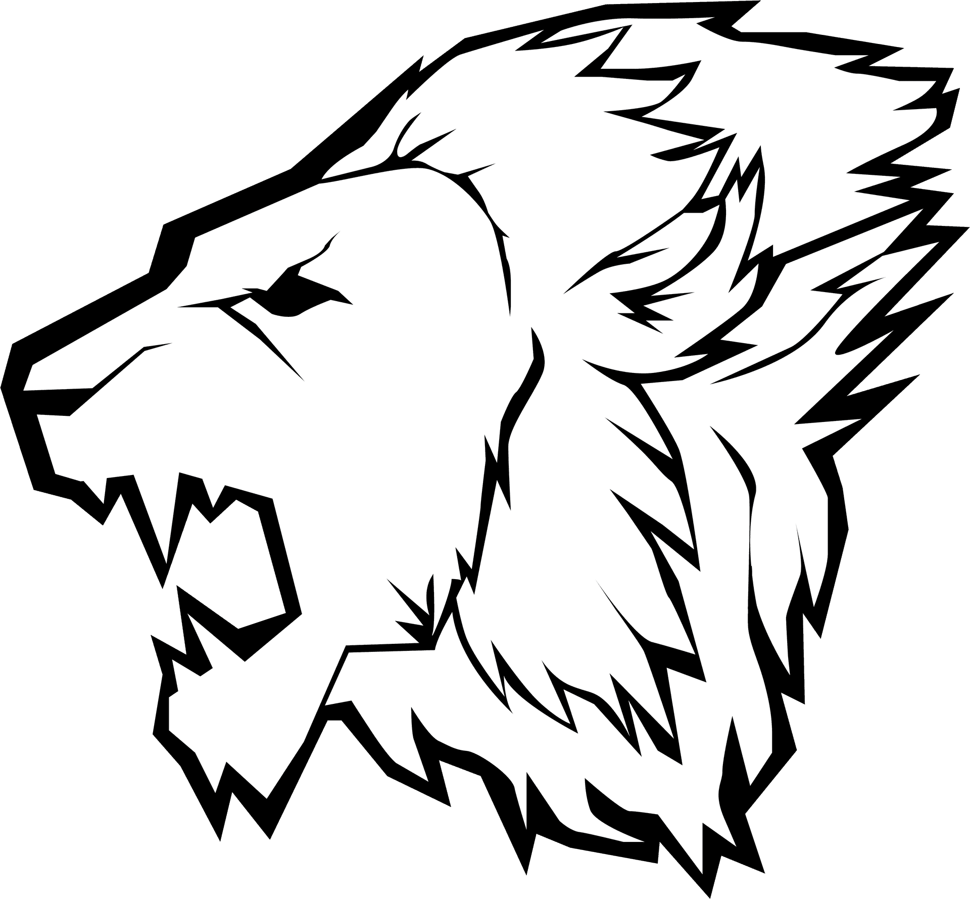 Roaring Lion Lineart Graphic PNG Image