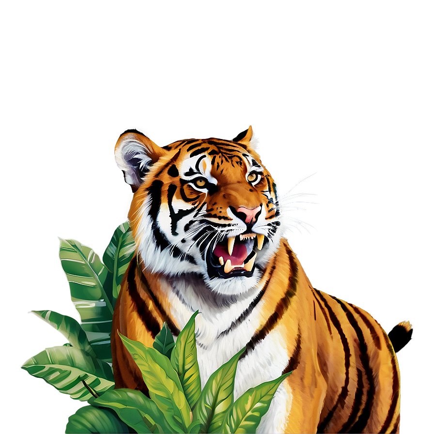 Roaring Tiger In Jungle Png Vll37 PNG Image