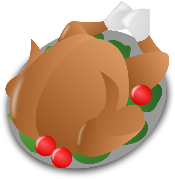 Roast Chicken Dinner Plate Illustration PNG Image