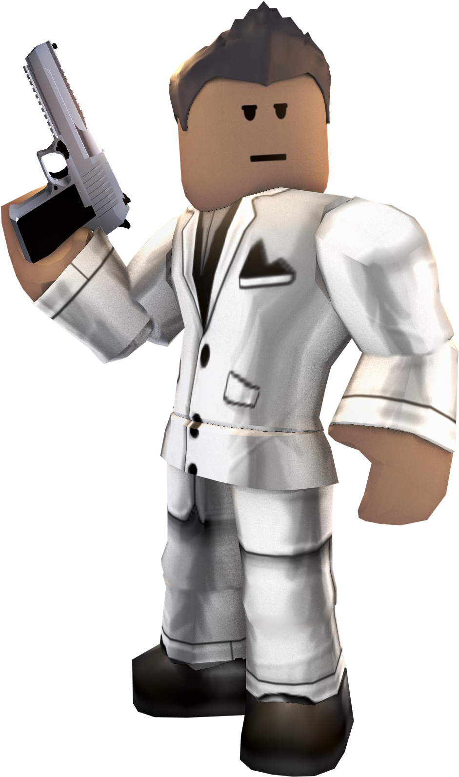 Roblox Characterin Suitwith Gun PNG Image