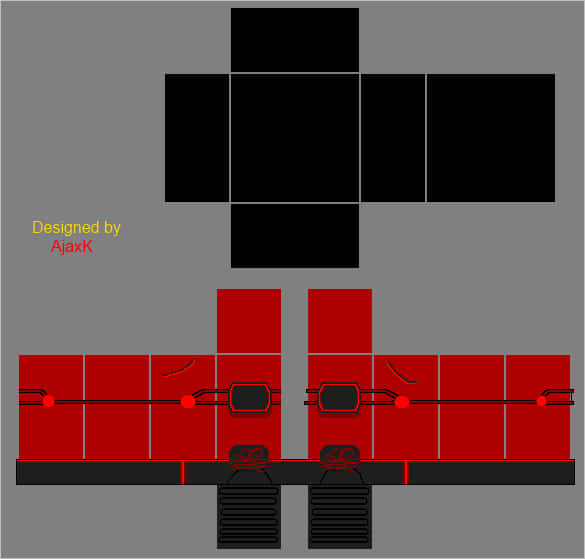 Roblox Red Ninja Outfit Template PNG Image