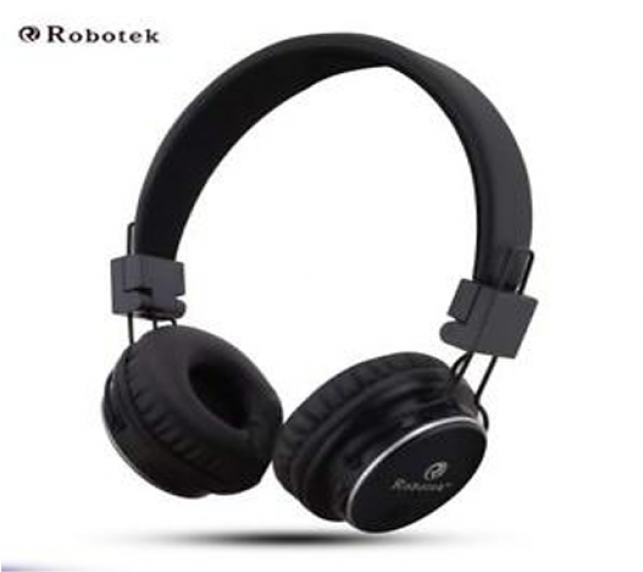 Roboteck Black Wireless Headphones PNG Image