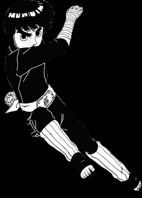 Rock Lee Action Pose PNG Image