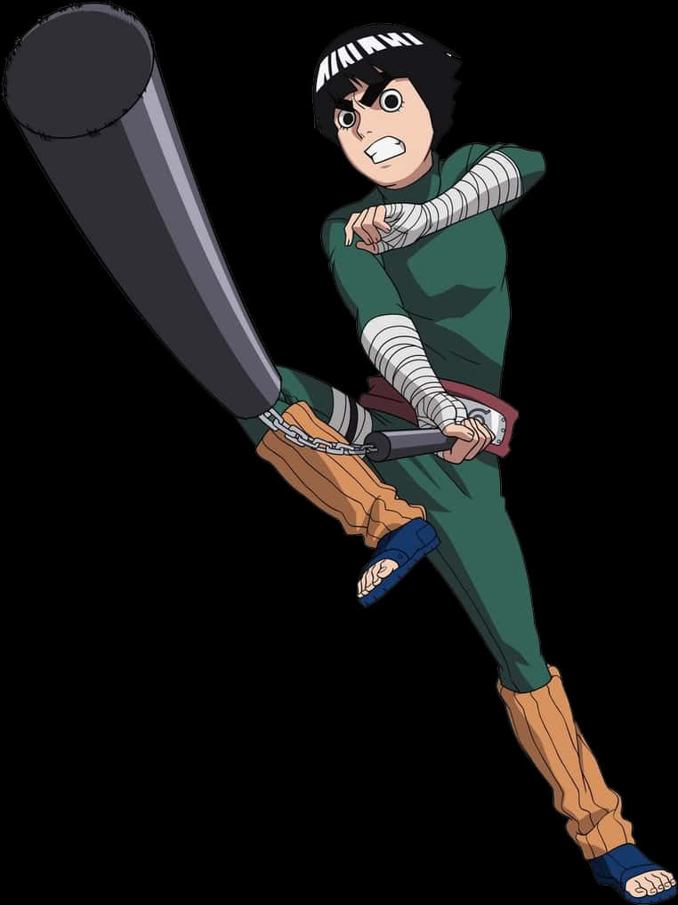 Rock_ Lee_ With_ Weapon PNG Image