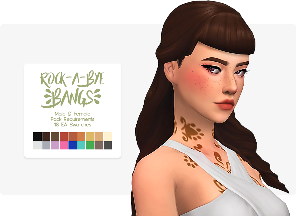 Rocka Bye Bangs Hairstyle Sim Character PNG Image