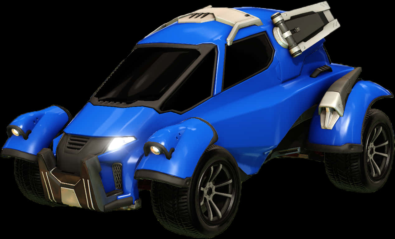 Rocket League Blue Car Render PNG Image