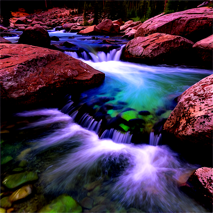 Rocky Mountain Stream Landscape Png Gap PNG Image