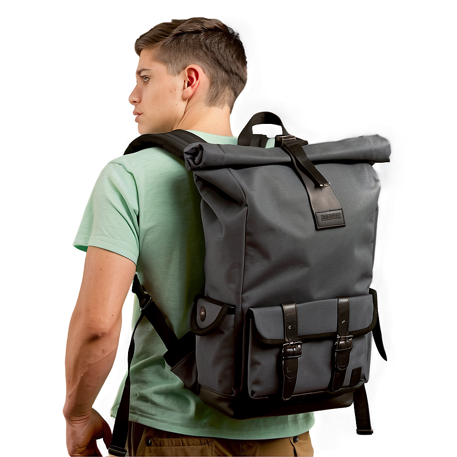 Roll Top Backpack Png Ggb PNG Image