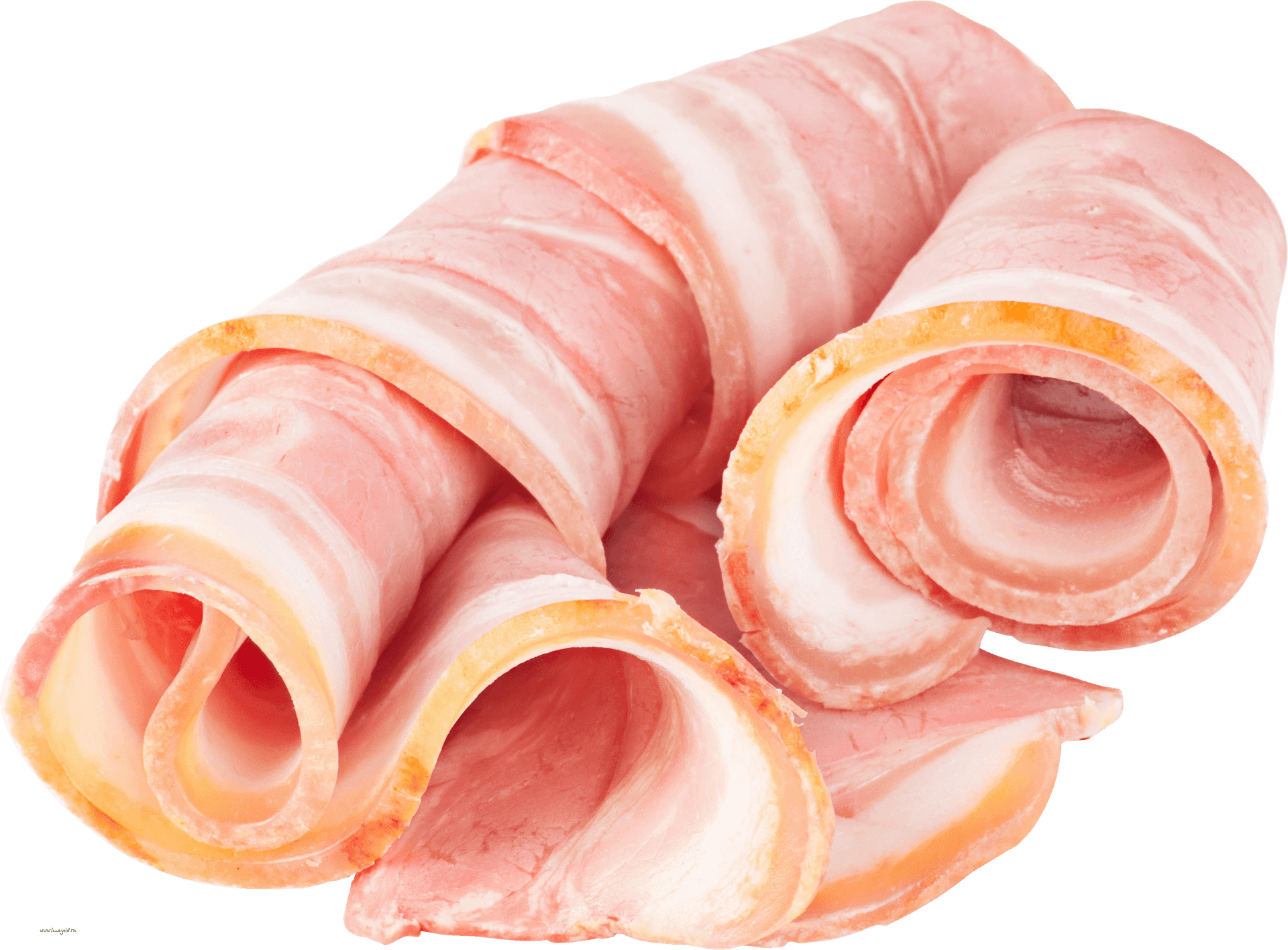 Rolled Bacon Slices PNG Image