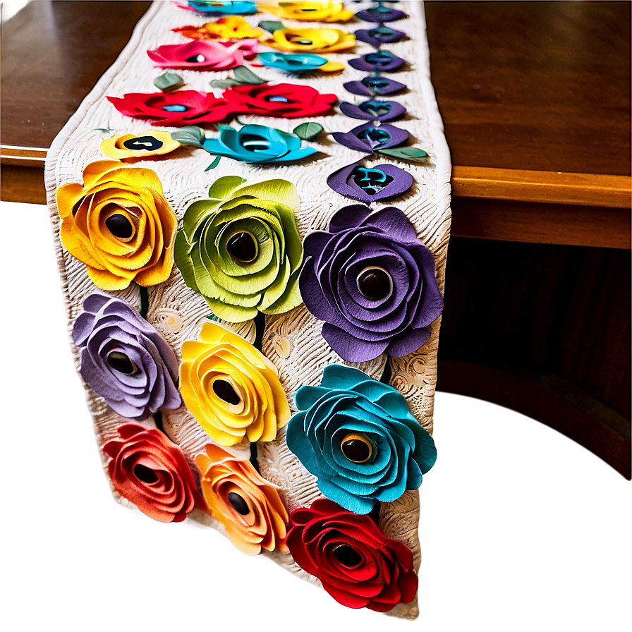 Rolled Flower Table Runner Png Psu PNG Image