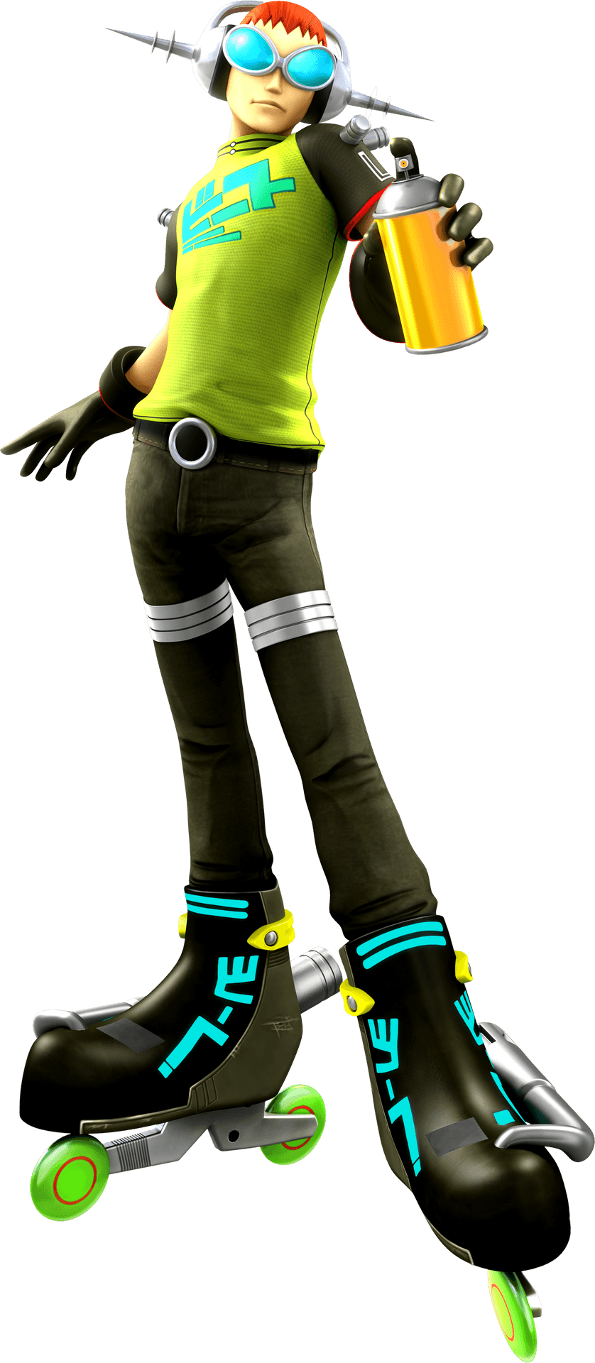 Rollerblading Character With Spray Can PNG Image