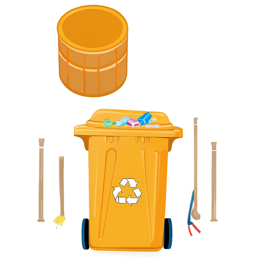 Rolling Trash Bin Outline Png Sdl62 PNG Image