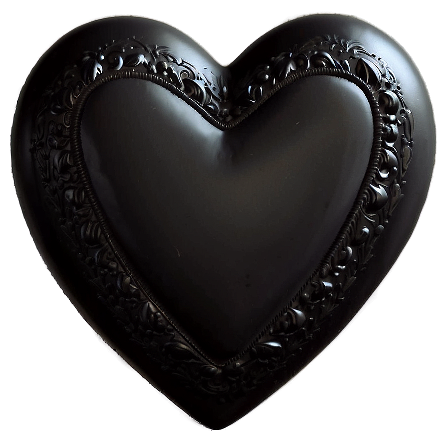 Romantic Black Heart Png 10 PNG Image