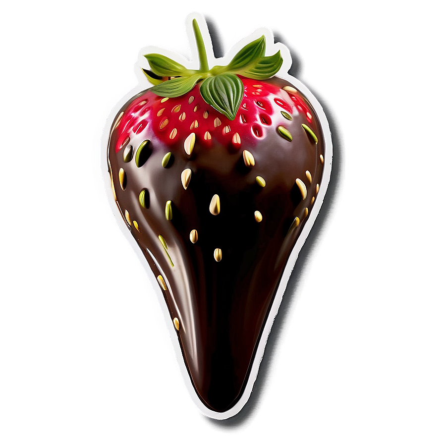 Romantic Chocolate Covered Strawberry Png Vrr PNG Image