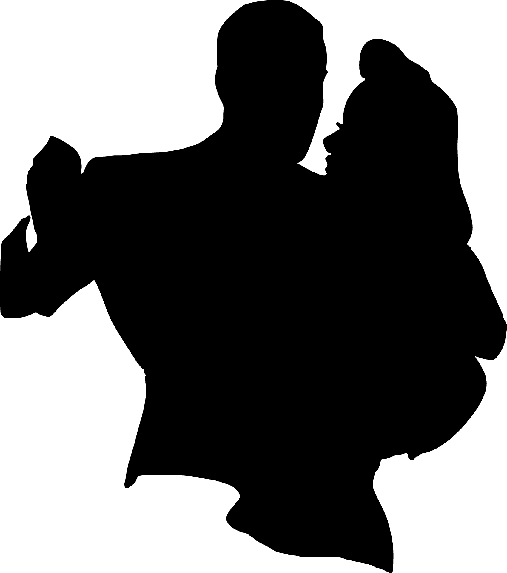 Romantic Couple Silhouette Dance PNG Image