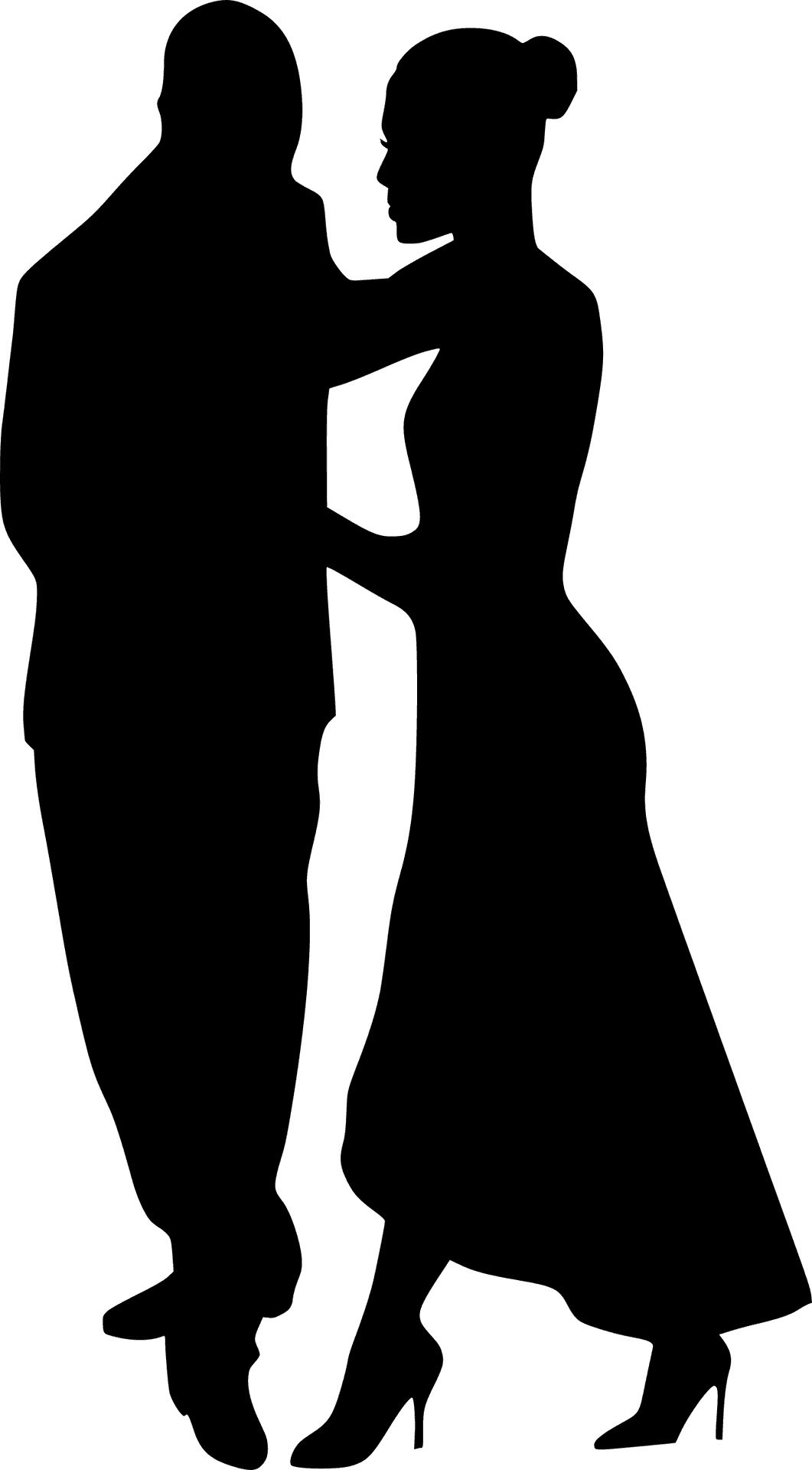 Romantic Couple Silhouette Dancing PNG Image