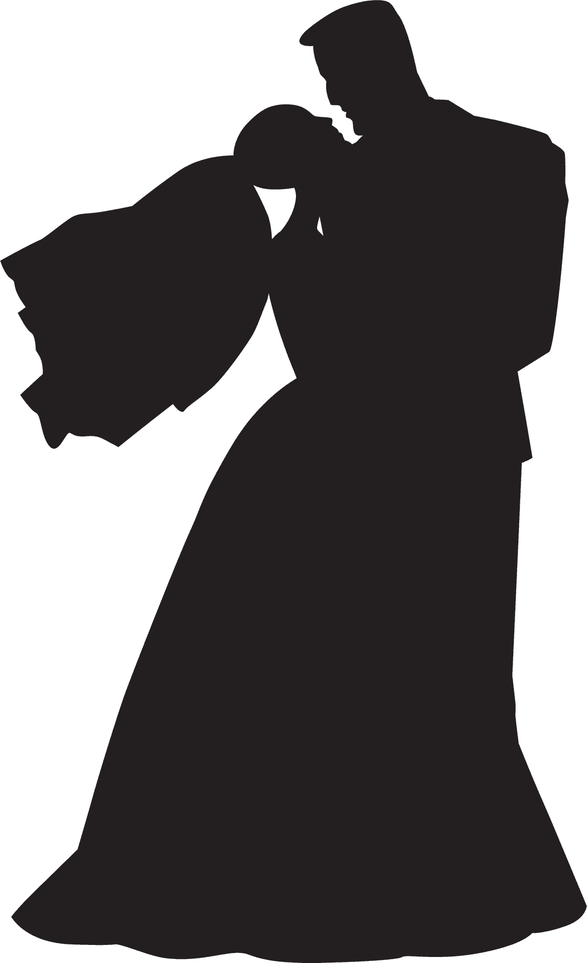 Romantic Couple Silhouette Dancing PNG Image