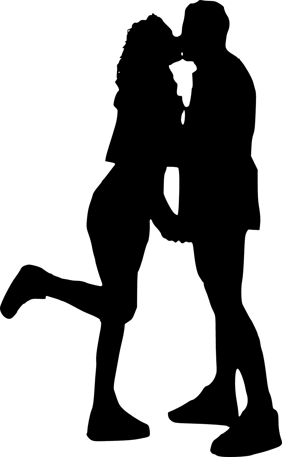 Romantic Couple Silhouette Kiss PNG Image