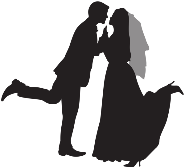 Romantic Couple Silhouette Love Pose PNG Image