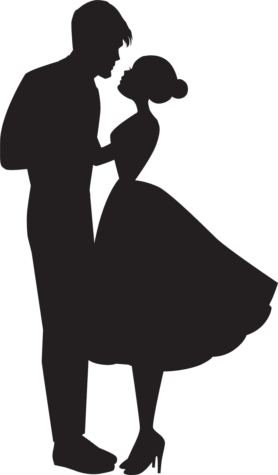 Romantic Couple Silhouette.png PNG Image