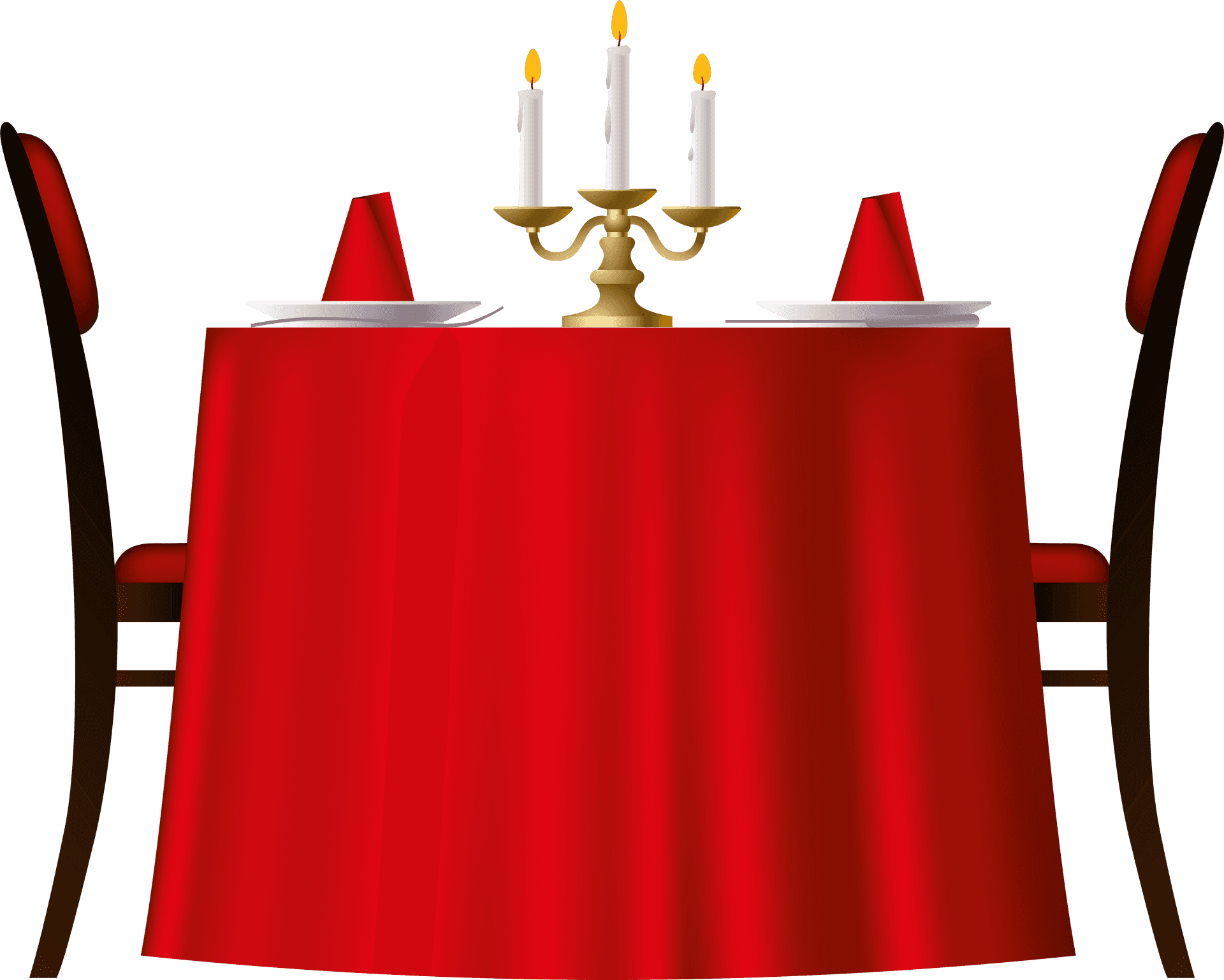 Romantic Dinner Setting PNG Image