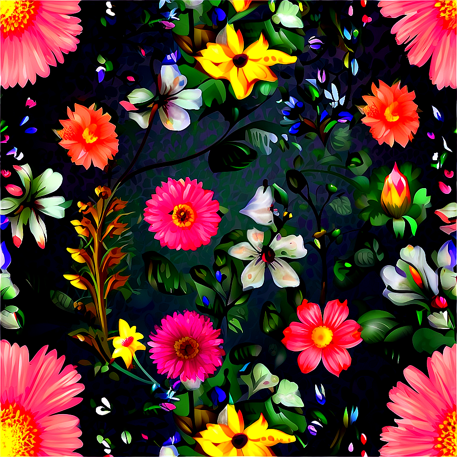 Romantic Floral Pattern Png Owj PNG Image