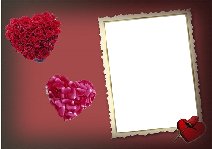 Romantic Hearts Love Frame PNG Image