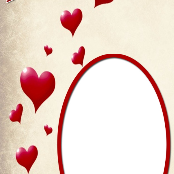 Romantic Hearts Photo Frame PNG Image