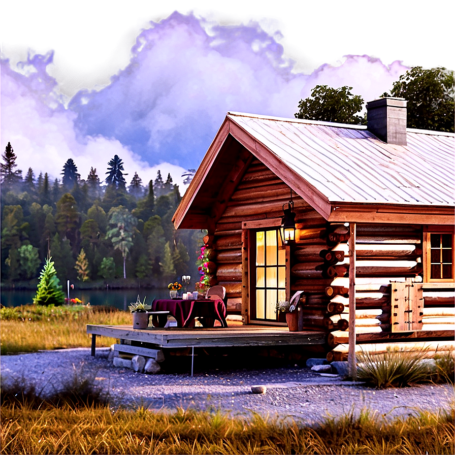 Romantic Log Cabin Getaway Png Qpj9 PNG Image