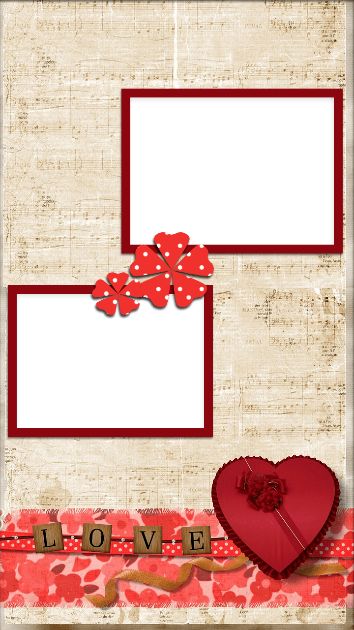 Romantic Love Photo Frame Template PNG Image