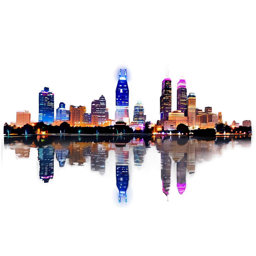 Romantic Philadelphia Skyline At Night Png Ccu75 PNG Image