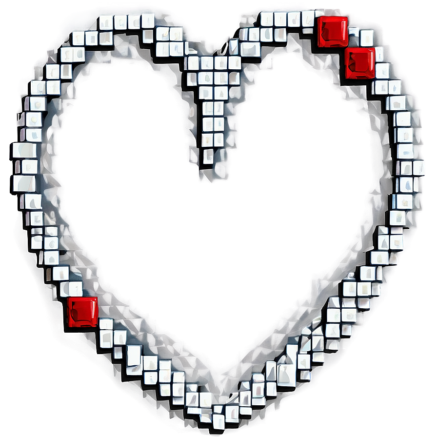 Romantic Pixel Heart Png Acj98 PNG Image