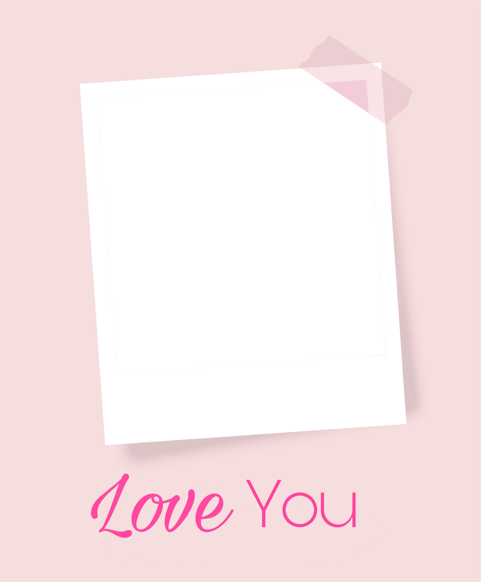 Romantic Polaroid Love Frame PNG Image