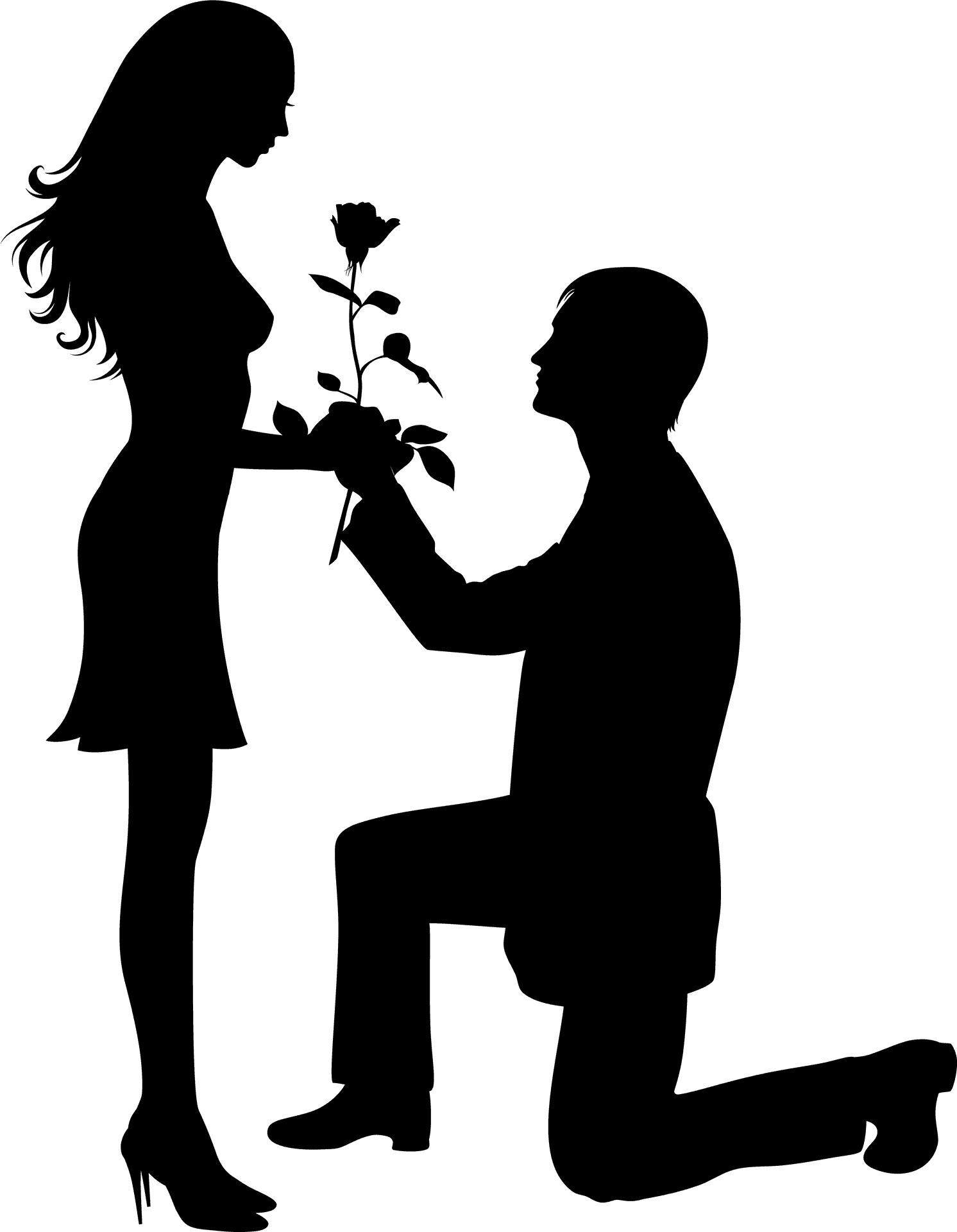 Romantic Proposal Silhouette.png PNG Image